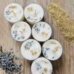 Lavender Chamomile Soy Tea Light Candles Natural Scented Candles - thumbnail 2