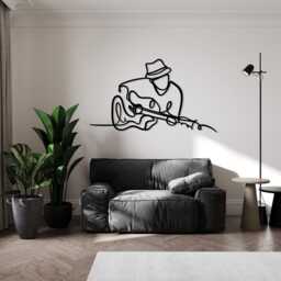 Guitarist Metal Wall Art, Modern One Line Style, Music Room Decor, Unique Birthday Gift - thumbnail 4