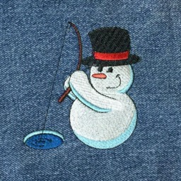 Denim Stocking, Embroidered Flannel Rustic Christmas Holiday Kid's Stocking - thumbnail 3