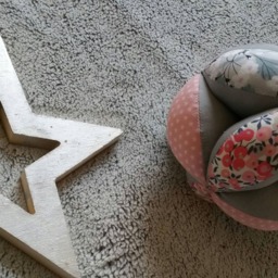 Montessori-style Grasping Ball With Bells in Liberty Wiltshire & Mitsi - Personalised Your Little One's First Name - thumbnail 3