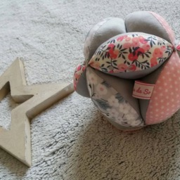 Montessori-style Grasping Ball With Bells in Liberty Wiltshire & Mitsi - Personalised Your Little One's First Name - thumbnail 2