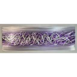 Modern Abstract Metal Wall Art, Purple & Silver, R Toomer Art - thumbnail 4