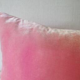 Velvet Soft Peach & Pale Pink Ombre Velvet Pillow Cover, 12 - thumbnail 3