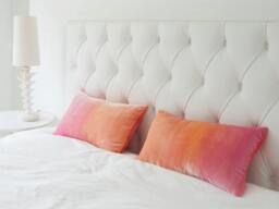 Velvet Soft Peach & Pale Pink Ombre Velvet Pillow Cover, 12 - thumbnail 1