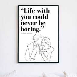 Gossip Girl Poster Print Chuck Bass Famous Quote Xoxo Fan Unique Couple Love Tv Series Perfect - thumbnail 1