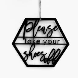 Please Take Your Shoes Off Sign, Modern Wall Decor. Plaque For Shoes Offa - thumbnail 2