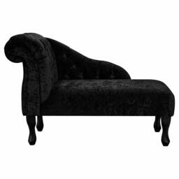 Handmade Black Velvet Mini Chaise Longue Small Sofa Daybed - thumbnail 2