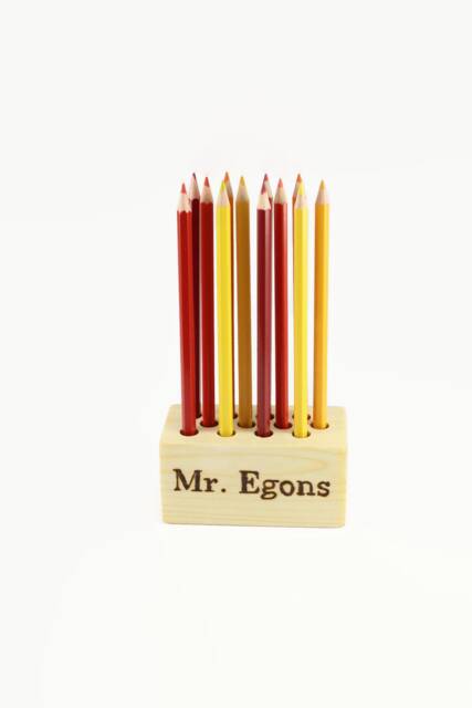 Personalized Wooden Pencil Holder - Pen Desk Decor Wood Wooden Office Organizer - image 1