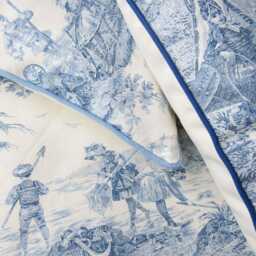 Blue Toile De Jouy Cushion Cover, Classic French Cotton Fabric For Timeless Interiors - thumbnail 3