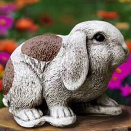 Cute Rabbit Statue Concrete Bunny Sculpture Outdoor Animal Decoration Handmade Front Door Ornament Rabbit Lover Gift Yard Art - thumbnail 4