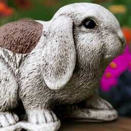 Cute Rabbit Statue Concrete Bunny Sculpture Outdoor Animal Decoration Handmade Front Door Ornament Rabbit Lover Gift Yard Art - thumbnail 3