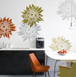 Flower Stencil Chrysanthemum Grande Lg - Wall Stencils For Easy Decor Better Than Decals