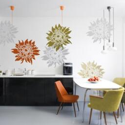 Flower Stencil Chrysanthemum Grande Lg - Wall Stencils For Easy Decor Better Than Decals - thumbnail 2