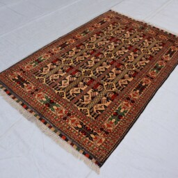 Beige 3'3x5'0 Ft Afghan Handmade Area Rug, Top Quality Hand Knotted Soft Wool Tribal Ala Bakhmal Bukhara 3x5 Oriental Turkmen Rug - thumbnail 3