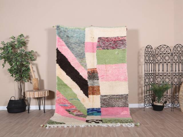 Authentic Boujaad Rug, Soft Moroccan Rug 5x7 Ft - image 1