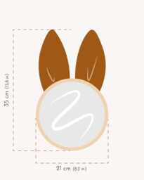 Large Rattan Mirror With Leopard Print Rabbit Baby Nursery Decoration - thumbnail 3