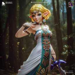 Light Beneath The Kingdom - Fantasy Princess Elf Warrior Zelda Resin Figure 16K - thumbnail 2