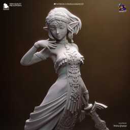 Light Beneath The Kingdom - Fantasy Princess Elf Warrior Zelda Resin Figure 16K - thumbnail 4