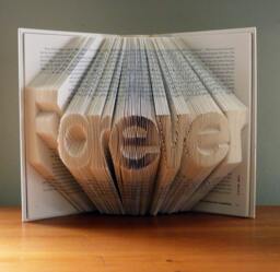 Folded Book Art - Anniversary Wedding Best Selling Item Boyfriend/Girlfriend Unique Present Forever Your Choice Of Words - thumbnail 1