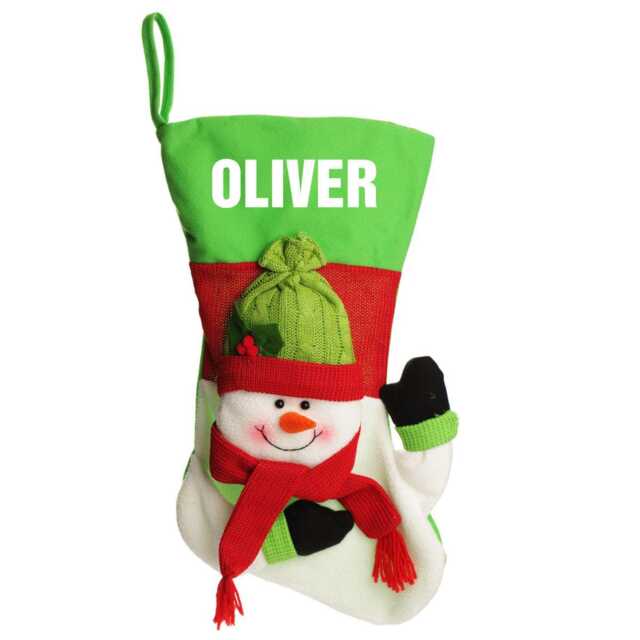 Personalised 3D Snowman Christmas Stocking - image 1