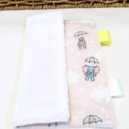 Baby Comforter, Newborn Sensory Toy, Pink Safari Print, Small Security Blanket For Baby, Snuggly Soft Baby Shower Gift, Plush Cuddle Present - thumbnail 3