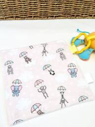 Baby Comforter, Newborn Sensory Toy, Pink Safari Print, Small Security Blanket For Baby, Snuggly Soft Baby Shower Gift, Plush Cuddle Present - thumbnail 1
