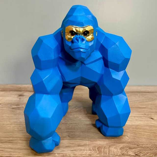 Large Blue Geometric Gorilla Ornament Home Decoration Unique Gift/Modern Animal D??cor - image 1