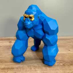 Large Blue Geometric Gorilla Ornament Home Decoration Unique Gift/Modern Animal D??cor - thumbnail 3
