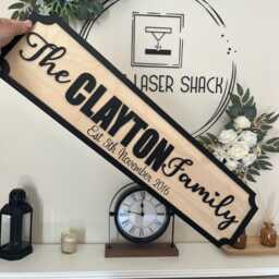 70cm Long The Surname Family With Est Date - Street Sign 3D Look Personalised Wall Mount Home Decor Birthday Wedding Christmas - thumbnail 2