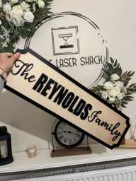 70cm Long The Surname Family With Est Date - Street Sign 3D Look Personalised Wall Mount Home Decor Birthday Wedding Christmas - thumbnail 1