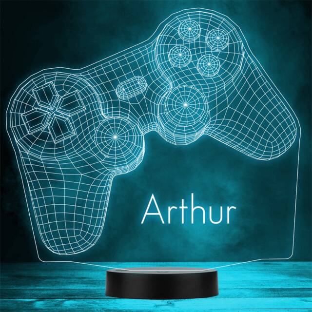 3D Gamer Game Console Controller Personalised Gift Any Colour Night Light - image 1