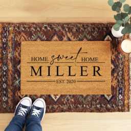 Personalized Housewarming Gift - Home Sweet Doormat Custom Entryway Mat Coir Fall Decor - thumbnail 3
