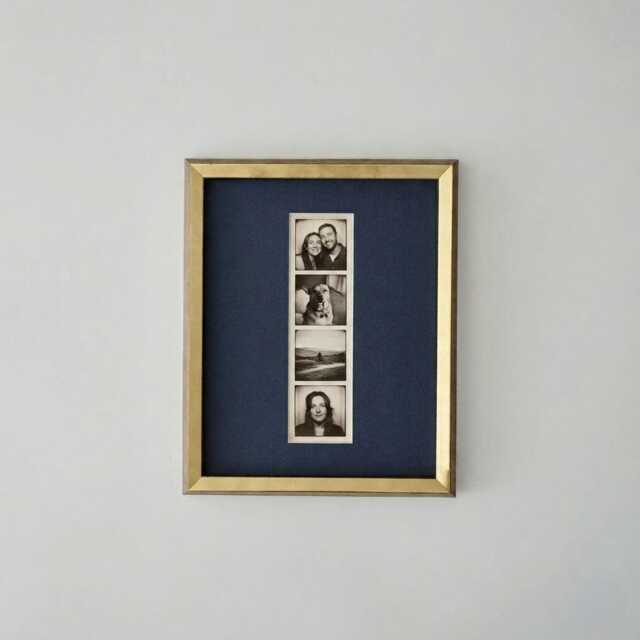Walnut Oak Gold Fillet Picture Frame, Mid Century Modern - image 1