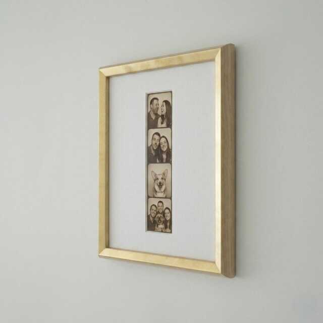 Walnut Oak Gold Fillet Picture Frame, Mid Century Modern - image 1