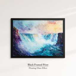 Niagara Falls Abstract Oil Painting Framed Print & Canvas Large Sizes Wall Art Poster Travel Home Decor Interior Waterfall Gift Idea - thumbnail 2
