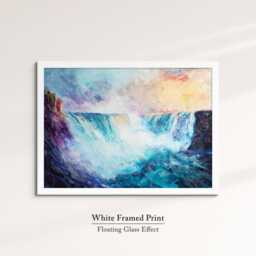 Niagara Falls Abstract Oil Painting Framed Print & Canvas Large Sizes Wall Art Poster Travel Home Decor Interior Waterfall Gift Idea - thumbnail 3