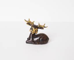 Bronze Mini Deer Figurine, 2.5 Inch Statue, Brass Decor, Animal Ornament, African Animal, Nursery Table Mother Loss Gift
