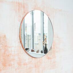 Orbis??? Round Minimalist Mirror With Copper Frame - Large, Xl - thumbnail 2