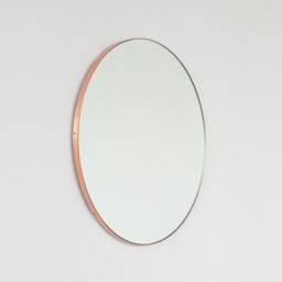 Orbis??? Round Minimalist Mirror With Copper Frame - Large, Xl - thumbnail 1
