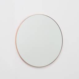 Orbis??? Round Minimalist Mirror With Copper Frame - Large, Xl - thumbnail 3
