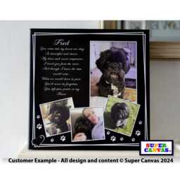 Dog Puppy Pet Memorial Personalised Portrait Picture Frame Wall Art Framed Canvas Print Handmade Cat Loss Christmas Gift - thumbnail 2