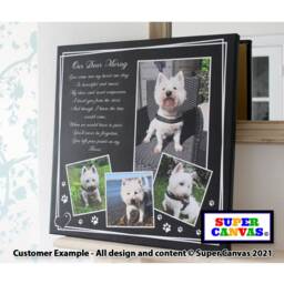 Dog Puppy Pet Memorial Personalised Portrait Picture Frame Wall Art Framed Canvas Print Handmade Cat Loss Christmas Gift - thumbnail 1