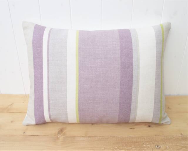 "Laura Ashley Purple Stripe Cushion Handmade in Eaton Stripe, 17"" By 12" - image 1