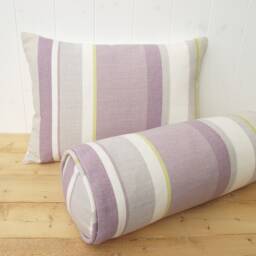 "Laura Ashley Purple Stripe Cushion Handmade in Eaton Stripe, 17"" By 12" - thumbnail 4