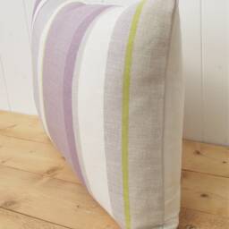"Laura Ashley Purple Stripe Cushion Handmade in Eaton Stripe, 17"" By 12" - thumbnail 3