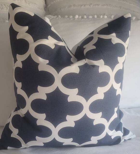 3 Color Choices Black Ogee.golden Yellow Ogee.navy Pillow Cover.spring.summer Accent Pillows.toss Pillow.throw Pillow.slipcovers.home Decor - image 1