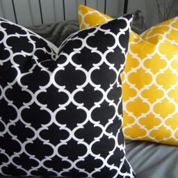 3 Color Choices Black Ogee.golden Yellow Ogee.navy Pillow Cover.spring.summer Accent Pillows.toss Pillow.throw Pillow.slipcovers.home Decor - thumbnail 2