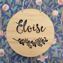 Floral Personalised Wooden Wall/Door Hanging-Wall Hanging-Kids Door Sign-Custom Name-Kids Gift-Baby Gift-Lasercut-Plaque-Nursery Decor - thumbnail 3