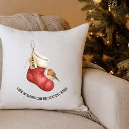Personalised Memorial Cushion, Robin Pillow, Christmas Robins Appear, Gift, Memory Cushion, in Memory Of - thumbnail 2