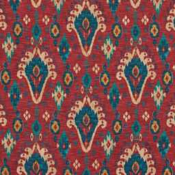 Handmade Ottoman Coffee Table Bench - Moroccan Tribal Fabric Ruby Red - thumbnail 4